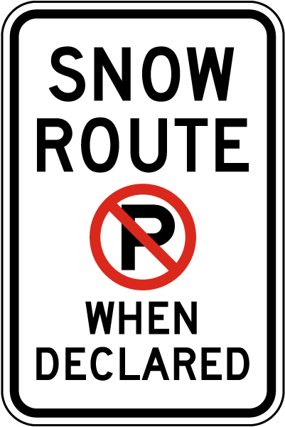 Snow Route No Parking Sign