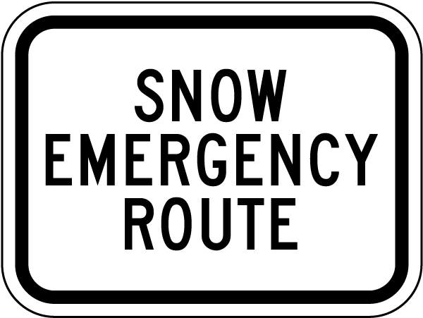 Snow Emergency Route Sign