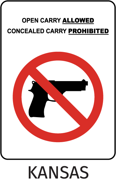 Kansas Open Carry Allowed Concealed Carry Prohibited Sign