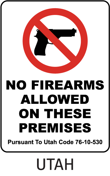 Utah No Firearms Sign