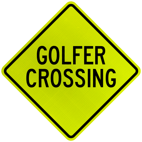 Golfer Crossing Sign