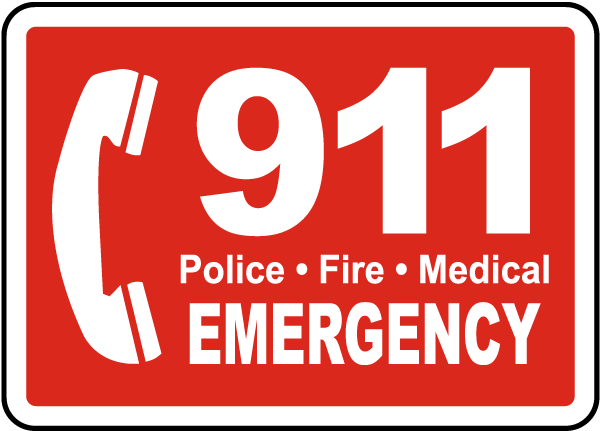 Call 911 Sign