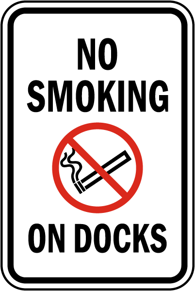 No Smoking on Docks Sign