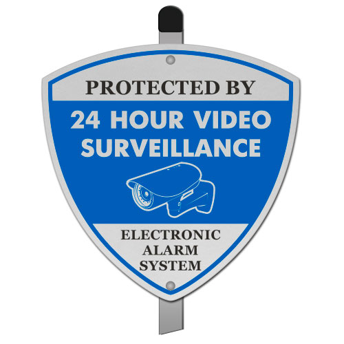 Protected by 24 Hr Video Surveillance Yard Sign