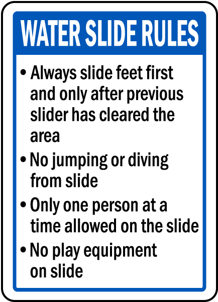 Arkansas Water Slide Rules Sign