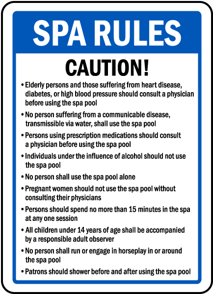 Arkansas Spa Rules Sign