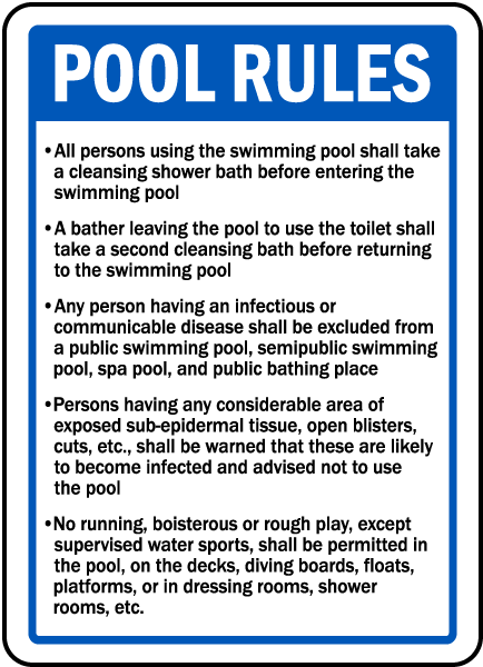 Johnson County Kansas Pool Rules Sign