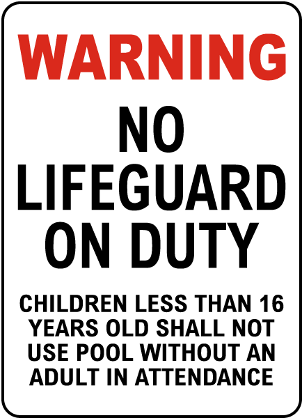 Wichita County Kansas No Lifeguard Sign