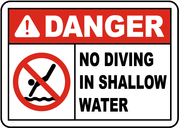 Maryland No Diving Shallow Water Sign