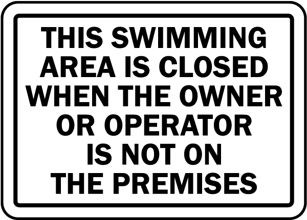 New Jersey Swim Area Closed Sign