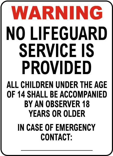 New Mexico No Lifeguard Sign