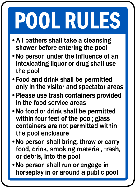 New Mexico Pool Rules Sign
