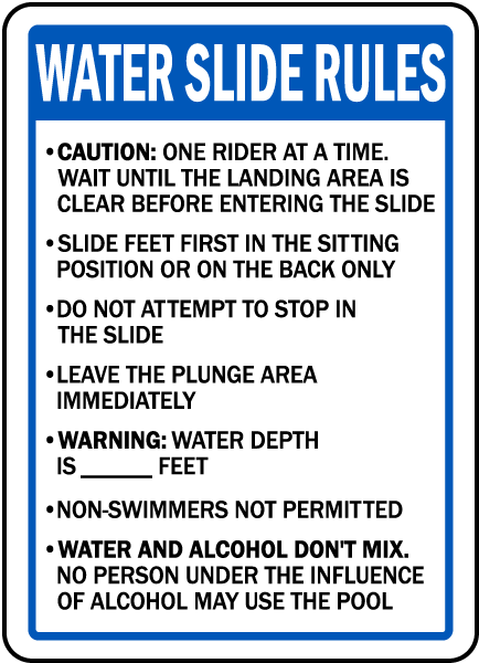 Oregon Water Slide Rules Sign