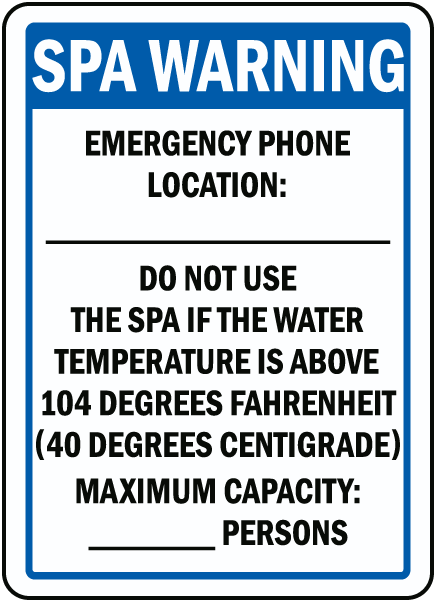 Texas Spa Rules and Warnings Sign