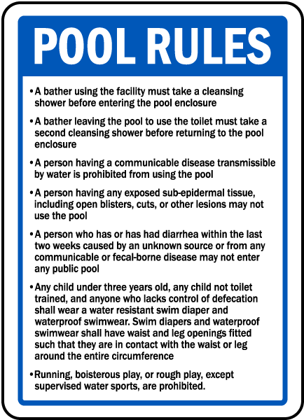 Utah Pool Rules Sign