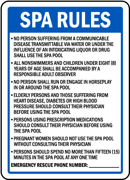 Wyoming Spa Rules Sign