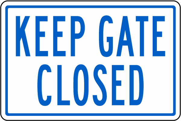 California Keep Gate Closed Pool Sign