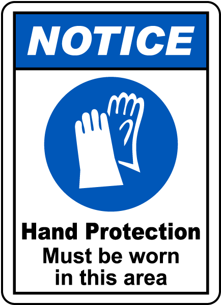 Hand Protection Must Be Worn Sign