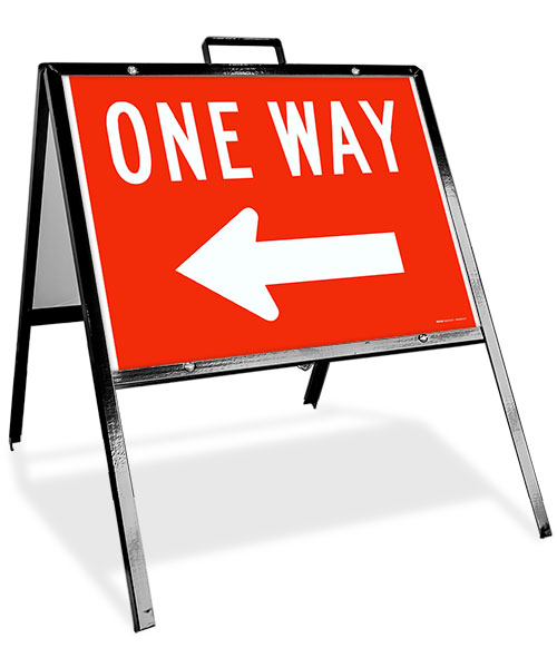 One Way Left Sandwich Board Sign