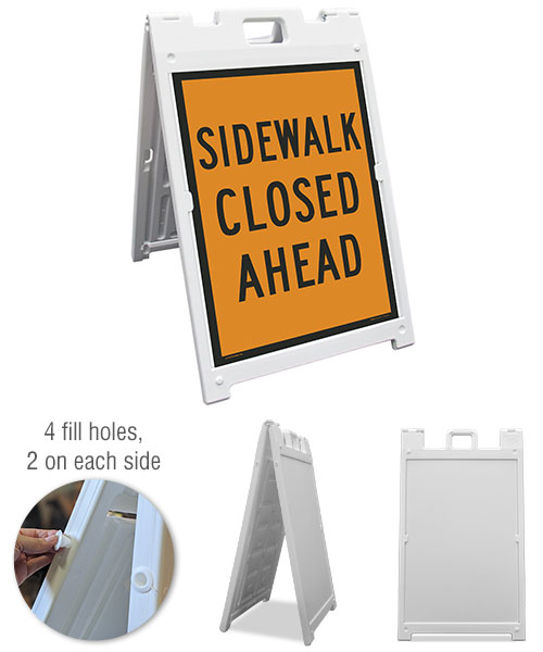 Sidewalk Closed Ahead Sandwich Board Sign