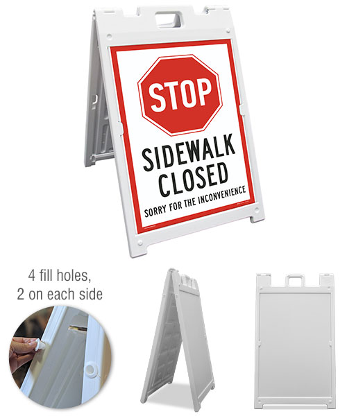 Stop Sidewalk Closed Sandwich Board Sign