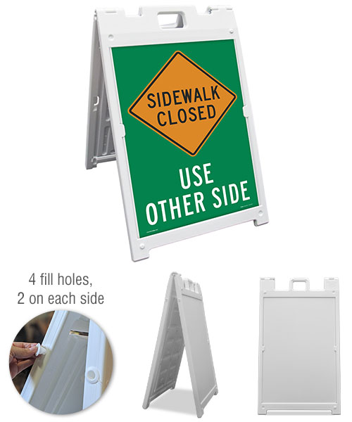 Sidewalk Closed Use Other Side Sandwich Board Sign