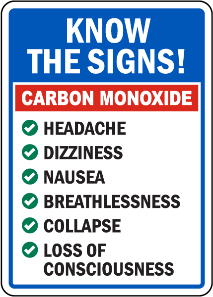 Know The Signs Carbon Monoxide Sign
