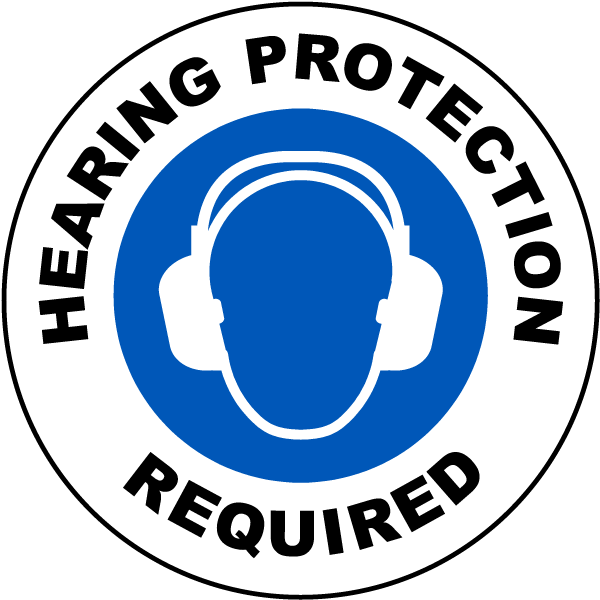 Hearing Protection Required Floor Sign