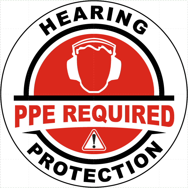 Hearing Protection Required Floor Sign