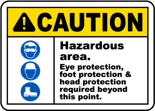 Hazardous Area PPE Required Sign