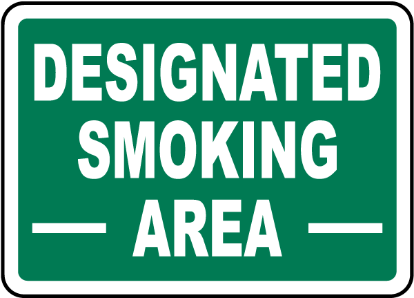 Designated Smoking Area Sign
