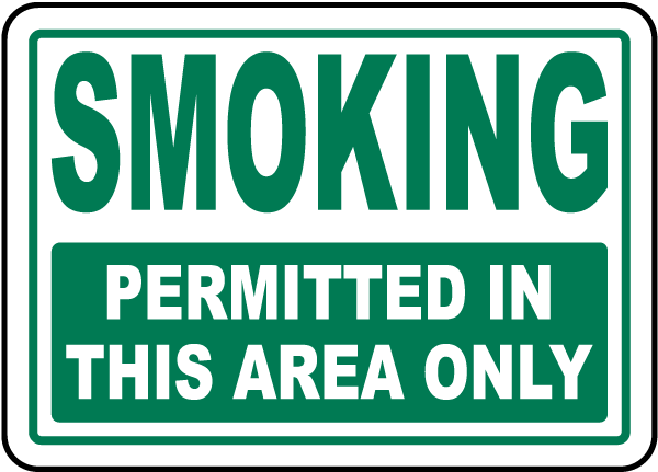 Smoking Permitted In This Area Sign