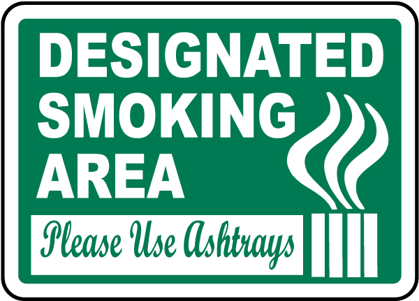 Designated Smoking Area Sign