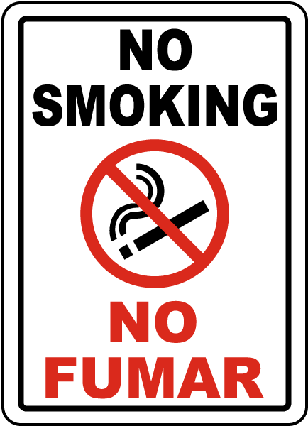 Bilingual No Smoking Sign