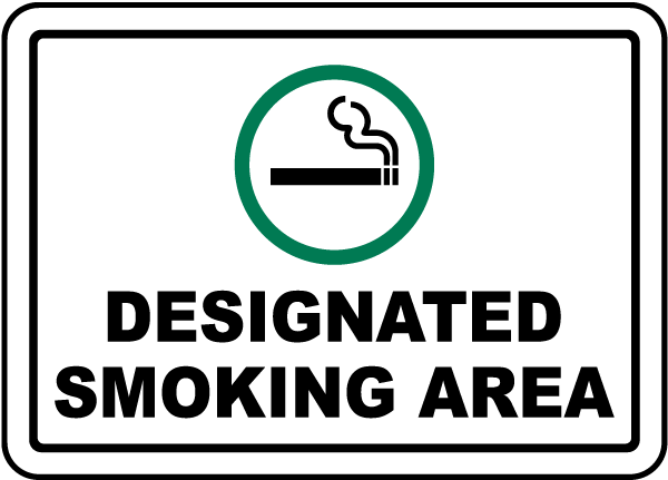 Designated Smoking Area Sign