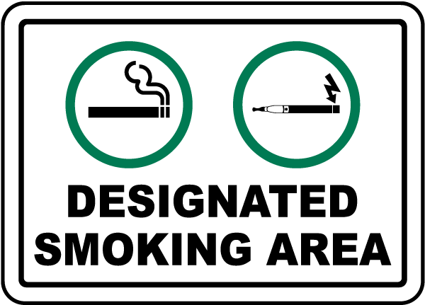 Designated Smoking Area Sign