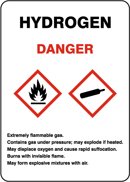 Hydrogen Extremely Flammable Sign