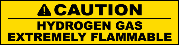 Caution Hydrogen Gas Label