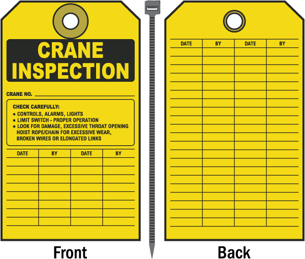 Crane Inspection Tag
