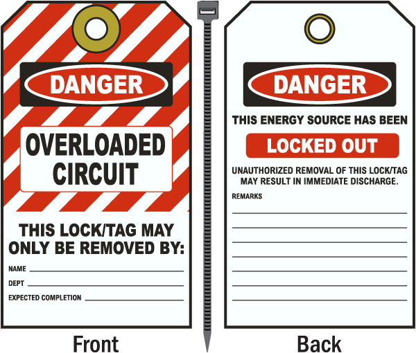 Danger Overload Circuit Tag