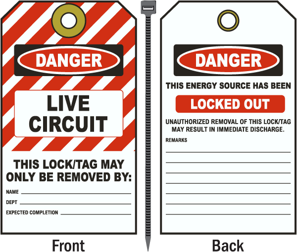 Danger Live Circuit Tag