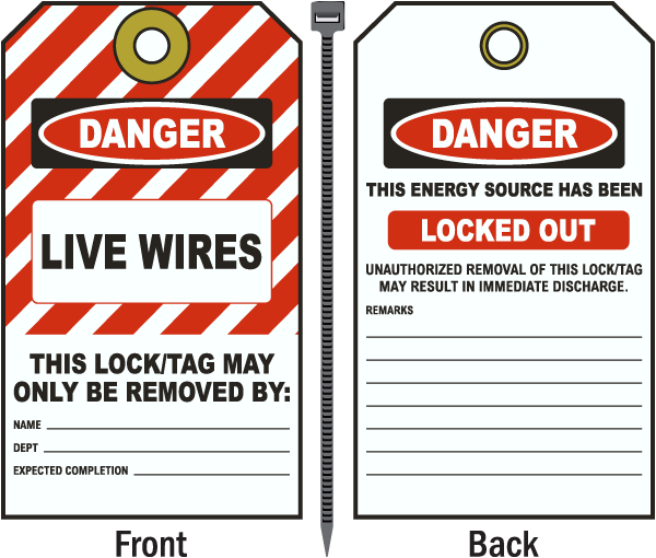 Danger Live Wires Tag