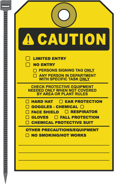 OSHA Caution Limited Entry Barricade Tag