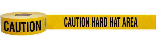 Caution Hard Hat Area Barricade Tape