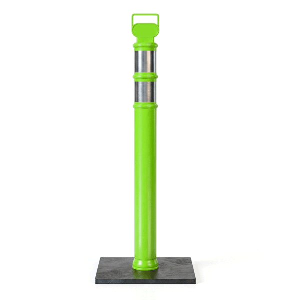 Lime Green Delineator Post with Base