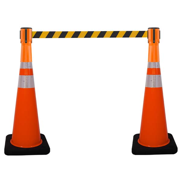 Cone-Mounted Retractable Belt Barrier