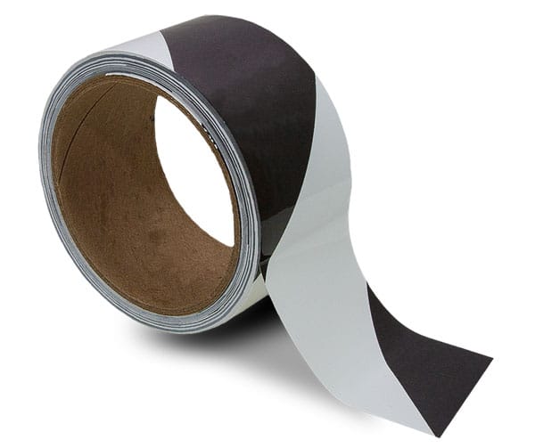 White / Black Striped Floor Tape