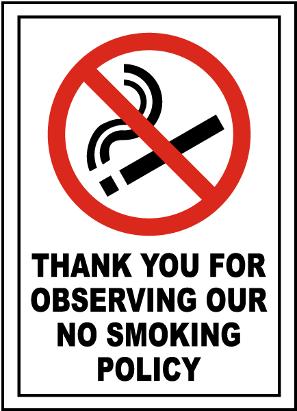 Observing No Smoking Policy Sign