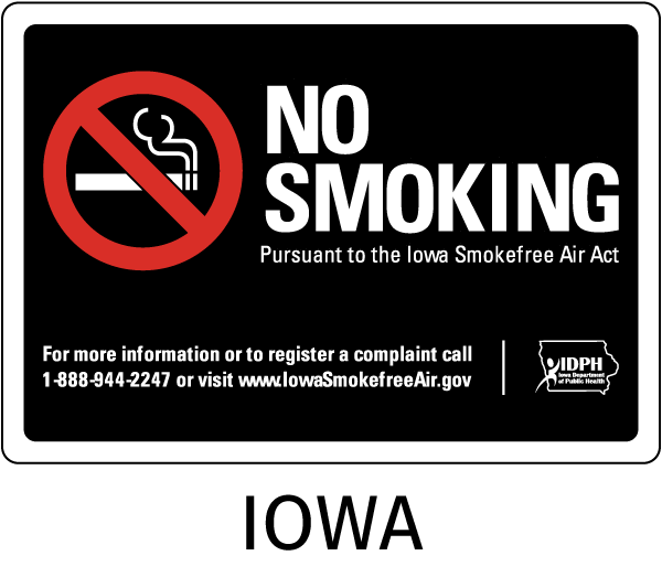 Iowa No Smoking Sign