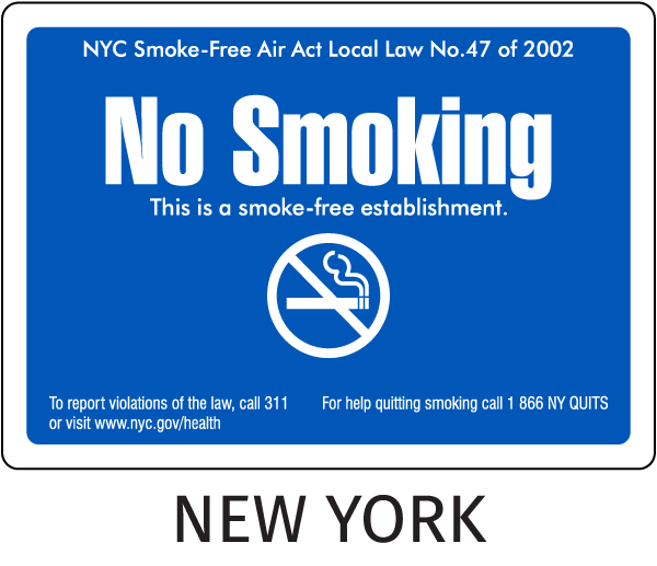 New York City No Smoking Sign